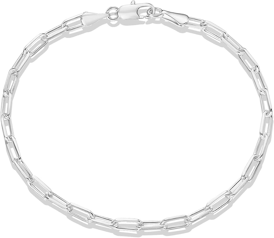 PAVOI 14K Gold Plated Paperclip/Curb/Figaro Chain Adjustable Bracelet for Women | Amazon (US)