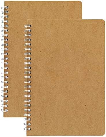 HULYTRAAT Dot Grid Spiral Notebooks, 5.5 x 8.25 Inches A5, Kraft, 80-Page 40-Sheet Journal 2-pack... | Amazon (US)