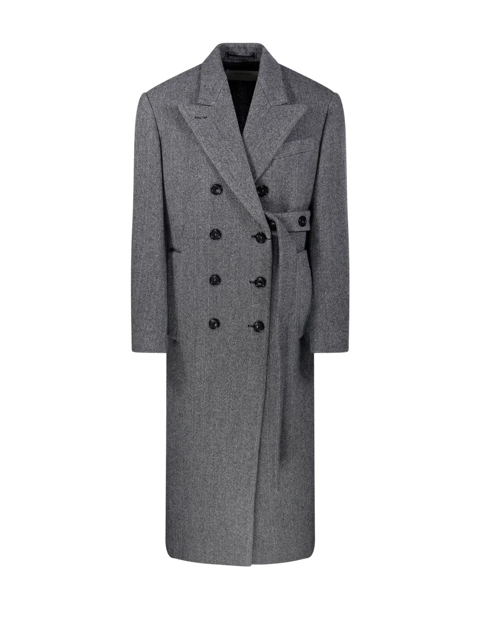 Sportmax Double-Breasted Herringbone Coat | Cettire Global