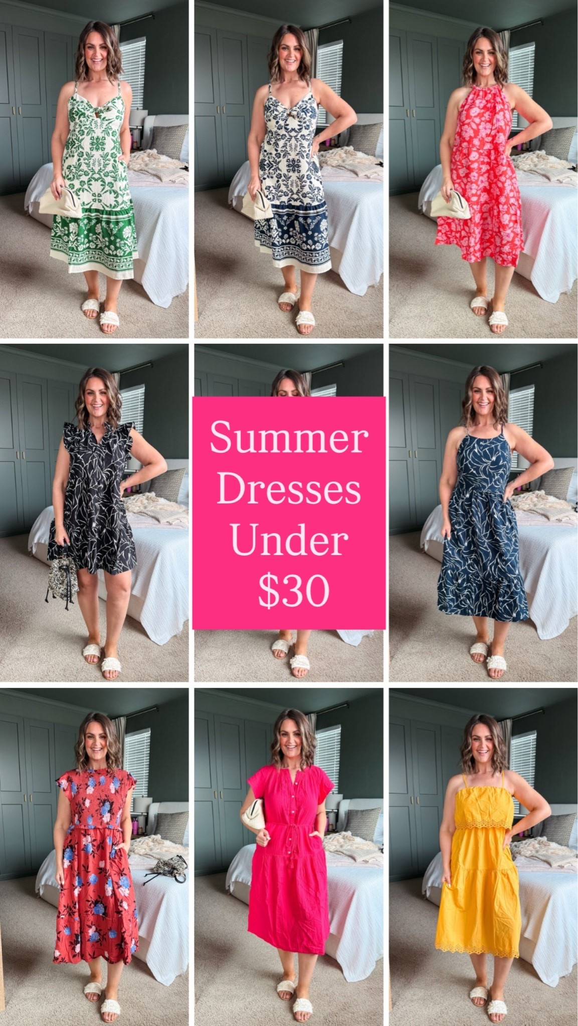 Summer dresses under $30
Green dress (also blue) large
Pink floral, medium
Short black, medium
Red with flowers, large
Yellow dress, medium
Linen blend dresses, large (need medium)
Sandals, true size 10

Size 12, midsize, summer dress, vacation outfit, summer outfits, affordable style, Walmart finds

#LTKootd #LTKMidsize #LTKSeasonal
