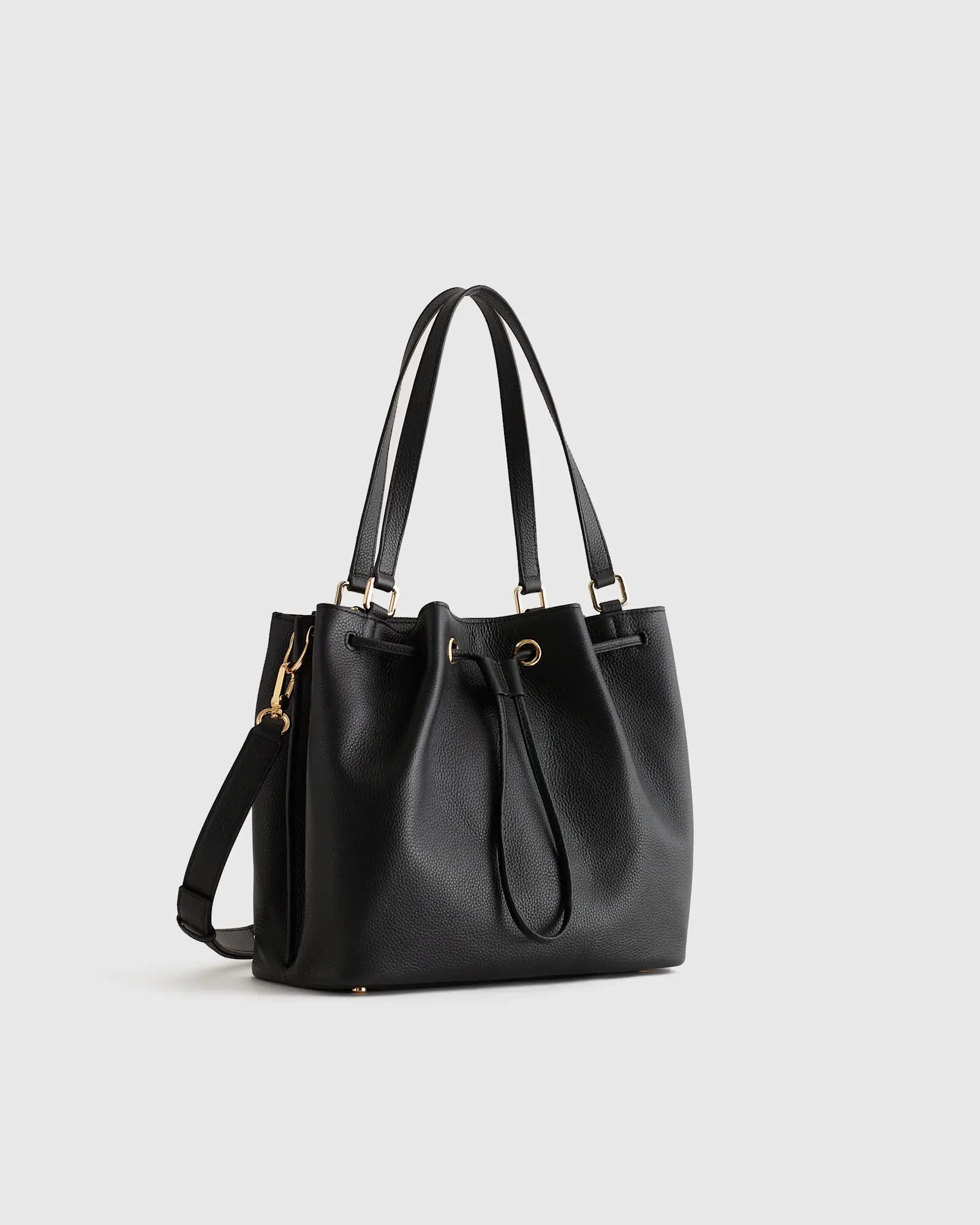 Italian Leather Triple Compartment Bucket Bag | Quince
