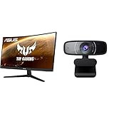 ASUS TUF Gaming 23.8” 1080P Curved Gaming Monitor (VG24VQ1B) & Webcam C3 1080p HD USB Camera - Beamf | Amazon (US)