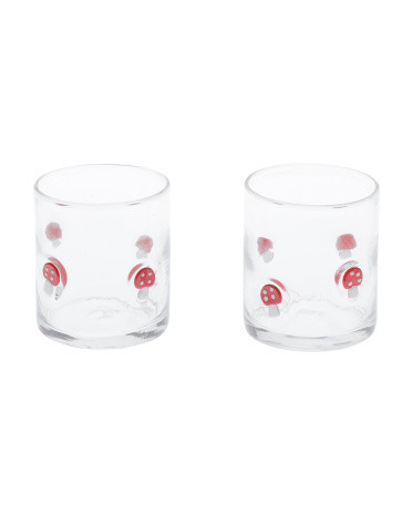 Set Of 2 Mushroom Icon Drinking Glasses | TJ Maxx