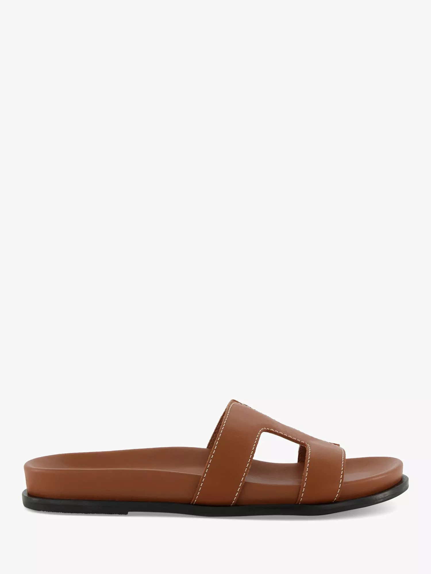 Dune Loupa Topstitch Detail Flat Slider Sandals | John Lewis (UK)