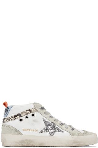 SSENSE Exclusive White & Grey Mid Star Classic Sneakers | SSENSE