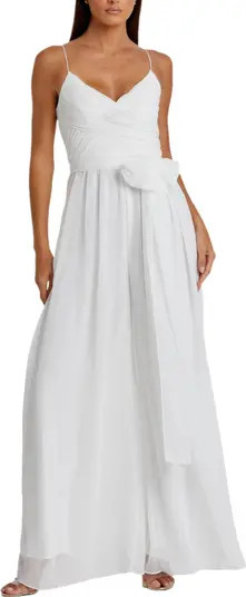 Mac Duggal Women's Flowy Faux Wrap Wide-Leg Jumpsuit | Nordstrom | Nordstrom