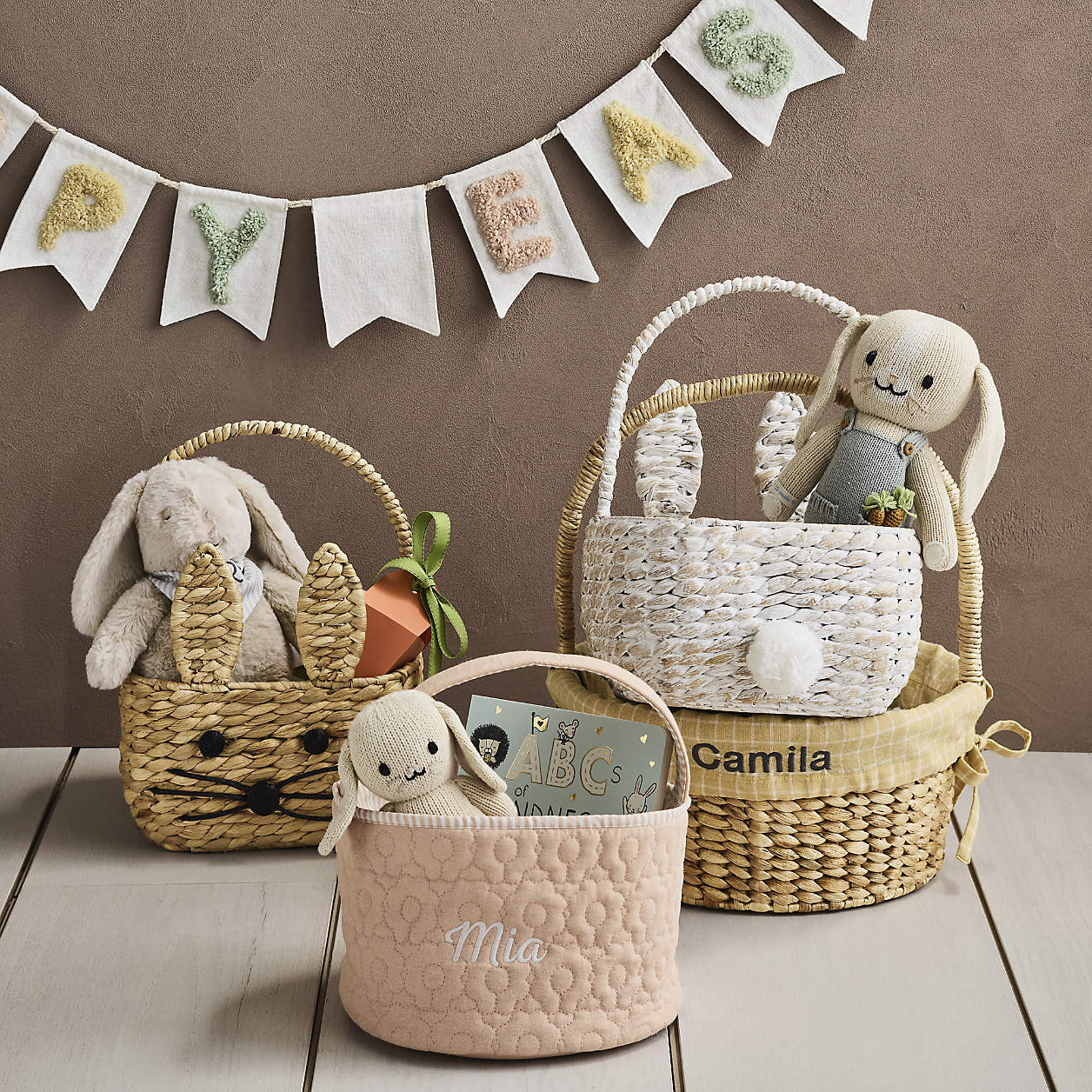 Natural Woven Bunny Kids Easter Basket + Reviews | Crate & Kids | Crate & Barrel