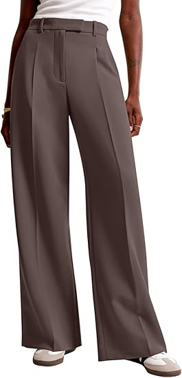 NIMIN Women Wide Leg Pants High Waisted Business Casual Work Trousers Dressy Pants with Pockets | Amazon (US)