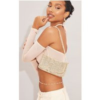 Gold Beaded Shoulder Bag | PrettyLittleThing UK