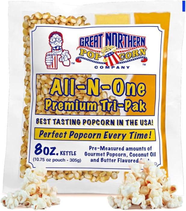 8oz Popcorn Machine Popcorn Packets - All-in-One Movie Theater Style Popcorn Kernels, Salt, and O... | Amazon (US)