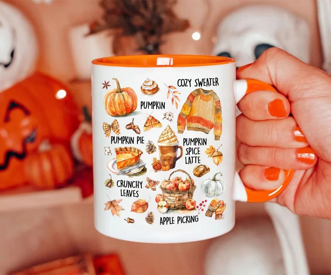 Hello Fall Mug, Fall Season Mug, Pumpkin Spice Latter Mug, Cute Fall Mug, Fall Vibes, Fall Cups, ... | Etsy (US)