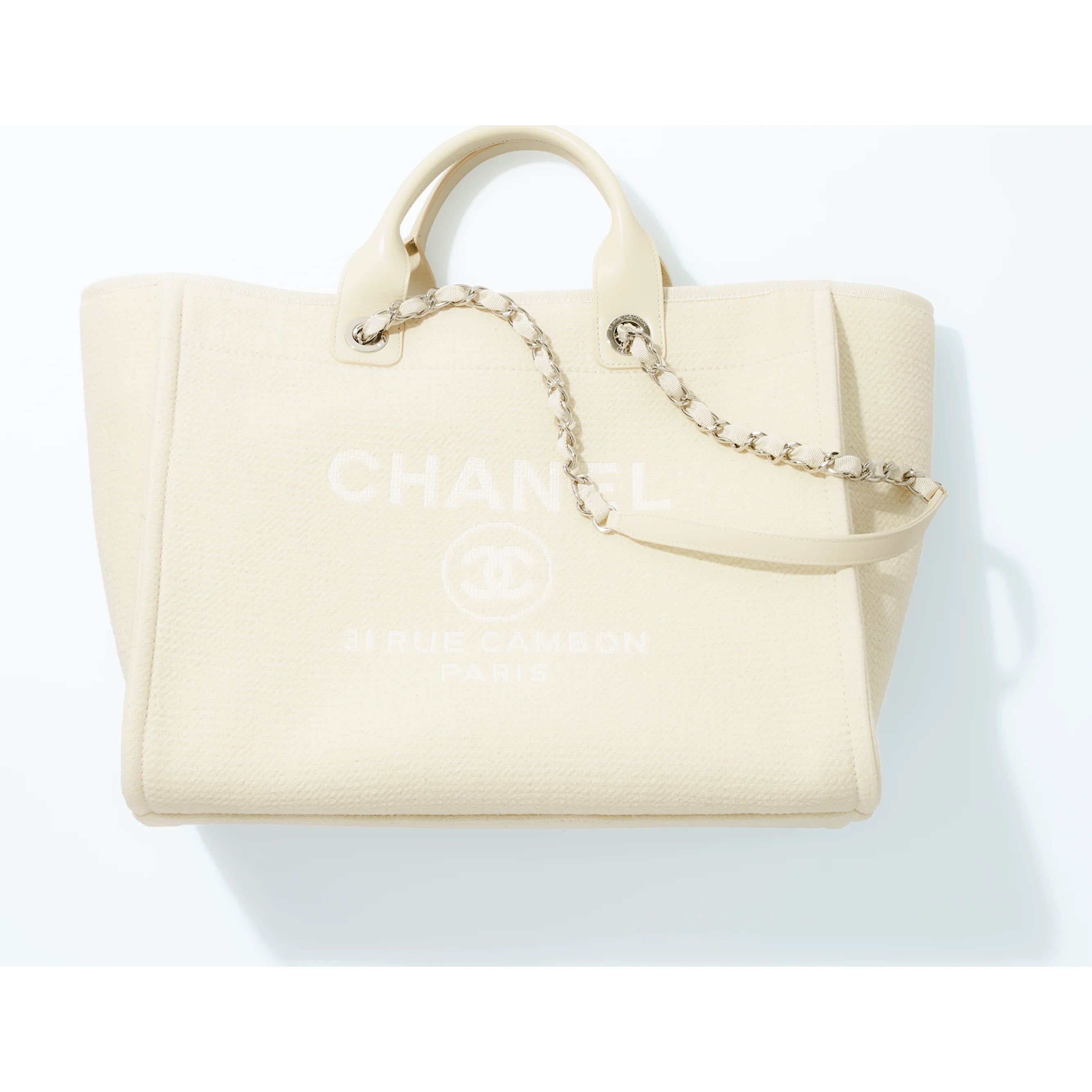 Large Shopping Bag - Mixed fibers & silver-tone metal — Fashion | CHANEL | Chanel, Inc. (US)