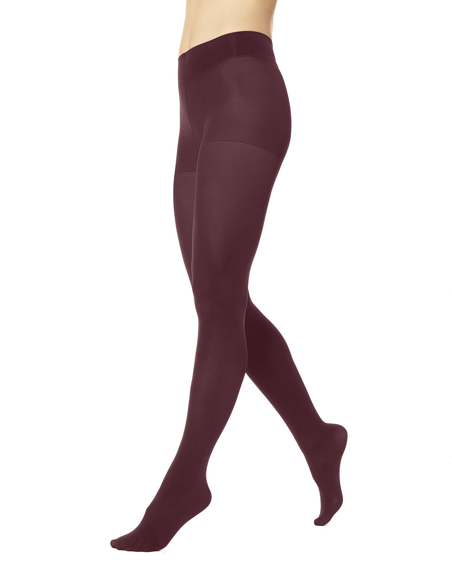 HUE Super Opaque Tights with Control Top - BURGUNDY 1 | HUE