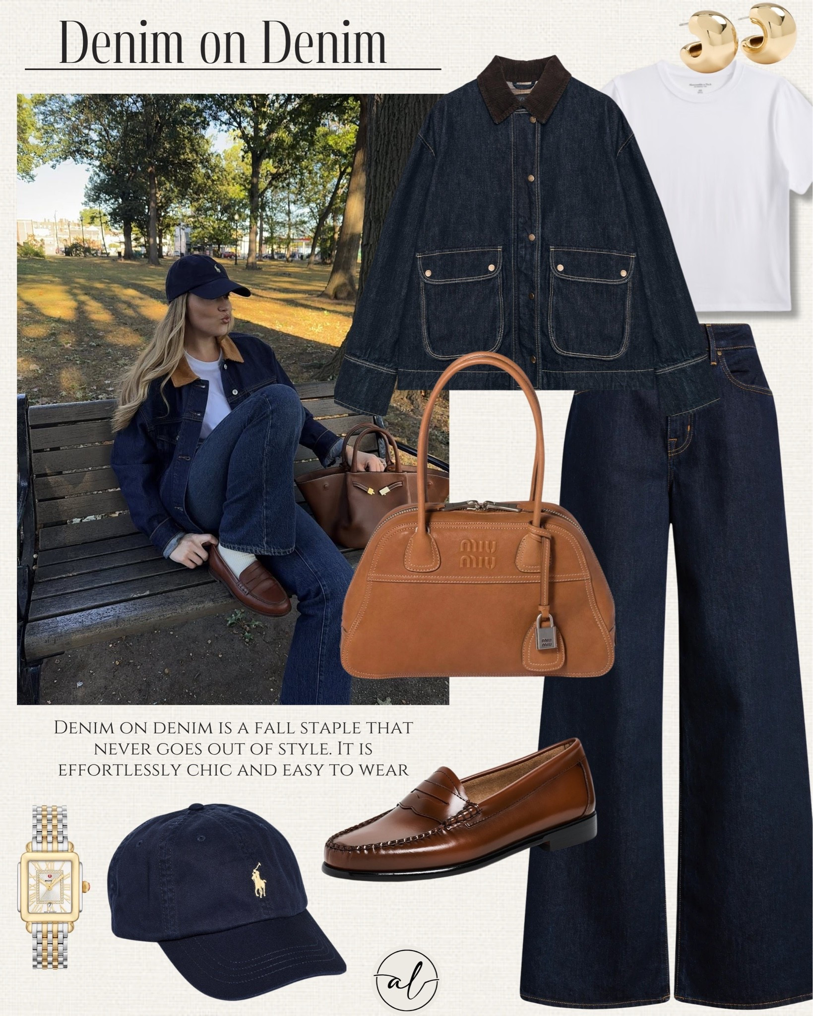 Denim on denim is a fall staple that never goes out of style. It is effortlessly chic and easy to wear