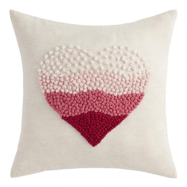 Pier Place Blush Pink Knotted Heart Throw Pillow | World Market