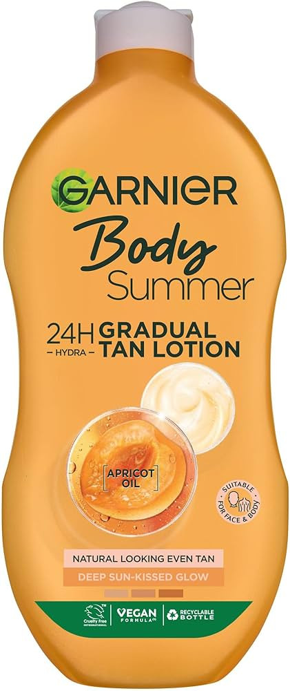 Garnier Summer Body Gradual Tan Moisturiser Deep, For A Radiant Sun Kissed Glow, Suitable For Fac... | Amazon (UK)