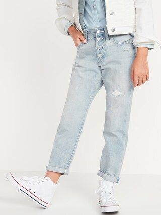 POPSUGAR x Old Navy High-Waisted O.G. Slim Straight Distressed Button-Fly Jeans | Old Navy (US)