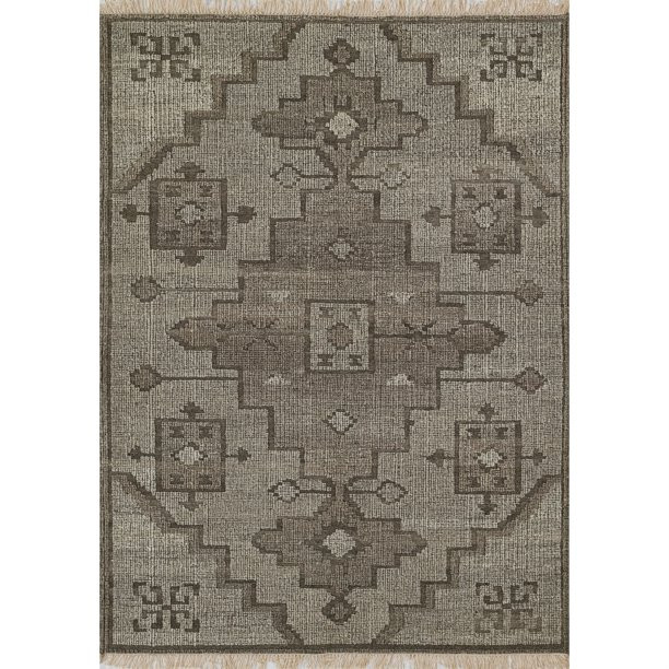 Momeni Bristol Hand Woven Wool and Cotton Medallion Natural Area Rug 3'6" X 5'6" | Walmart (US)