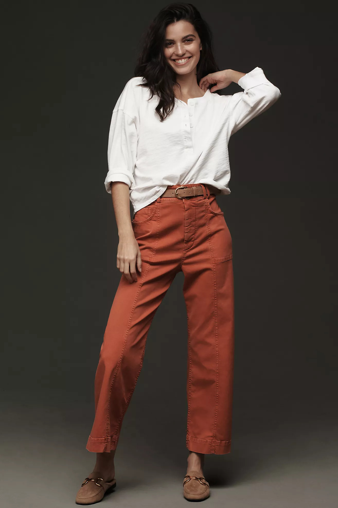 The Skipper Seamed High-Rise Crop Wide-Leg Pants by Pilcro | Anthropologie (US)