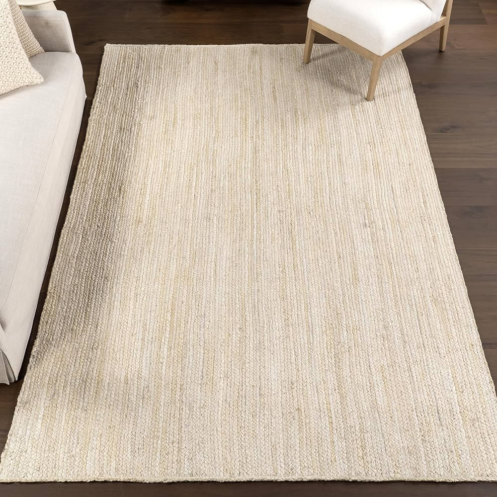 Amazon.com: nuLOOM 10x14 Rigo Jute Hand Woven Area Rug, Off White, Solid Farmhouse Design, Natura... | Amazon (US)