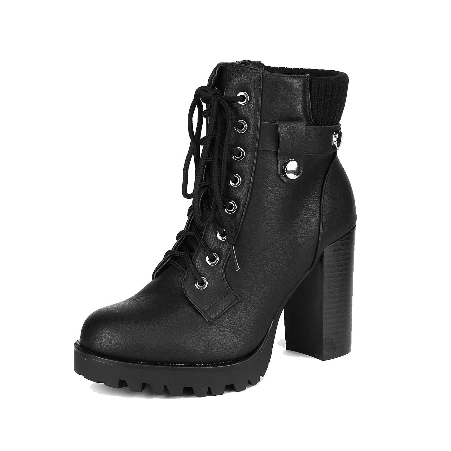 Dream Pairs Women's Fashion Ankle Boots Chunky High Heel Booties SCANDL BLACK Size 8 - Walmart.co... | Walmart (US)