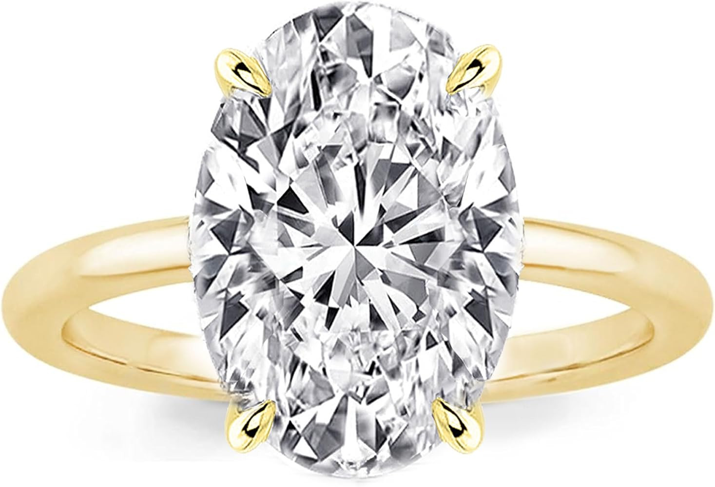 1.5CT/3.5CT/5.5CT/8CT Elongated Oval Cut Engagement Rings for Women,Simulated Diamond Promise Rin... | Amazon (US)