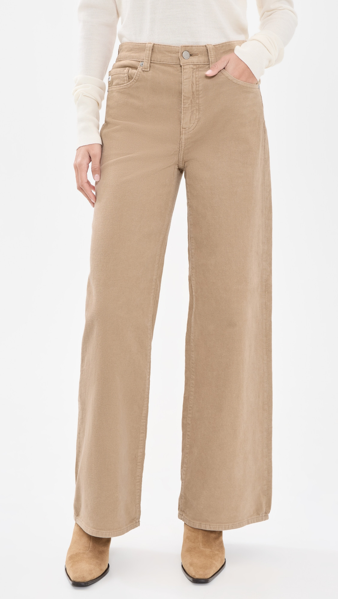 AG Saige Corduroy Wide Leg Pants Studio Tan 32 | Shopbop