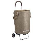Amazon Basics Rolling Laundry Hamper Cart Converts into Dolly, 36 inch Handle Height, Brown | Amazon (US)