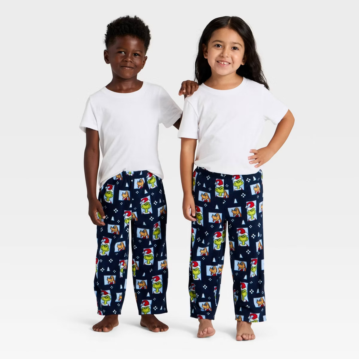 Toddler Grinch Print Fleece Holiday Matching Family Pajama Sets - Navy Blue 12M | Target