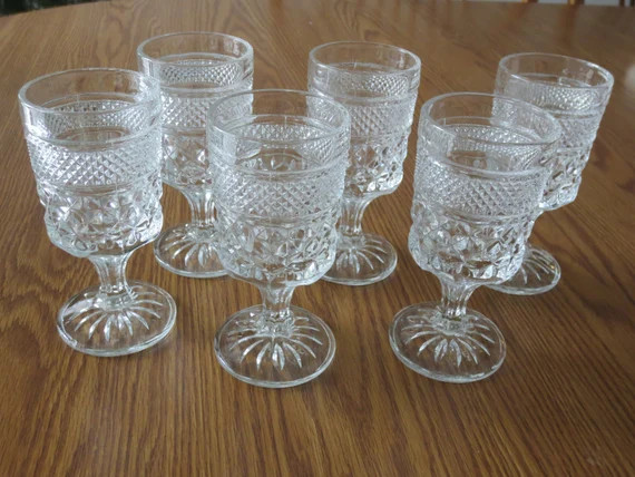 Vintage Set Of 6 Anchor Hocking Wexford Wine Glasses Vintage | Etsy | Etsy (US)