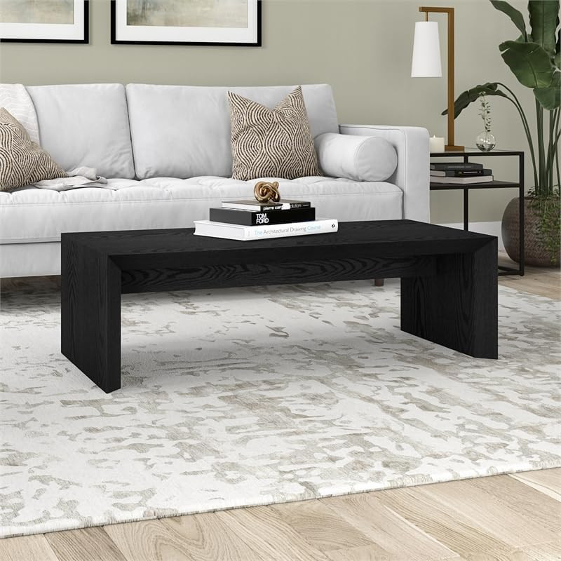 Henn&Hart 47.5" Black Grain MDF Coffee Table | Amazon (US)