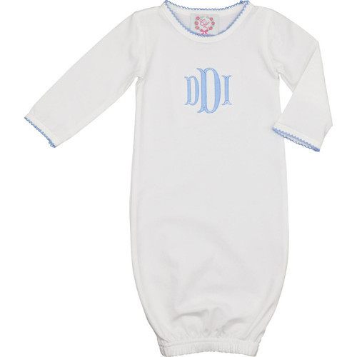 White And Blue Baby Gown | Cecil and Lou