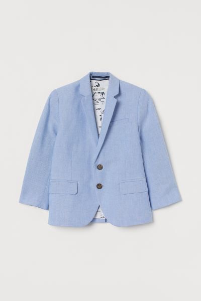 Blazer in woven fabric with notched lapels, buttons at front, and decorative buttons at cuffs. Mo... | H&M (US + CA)
