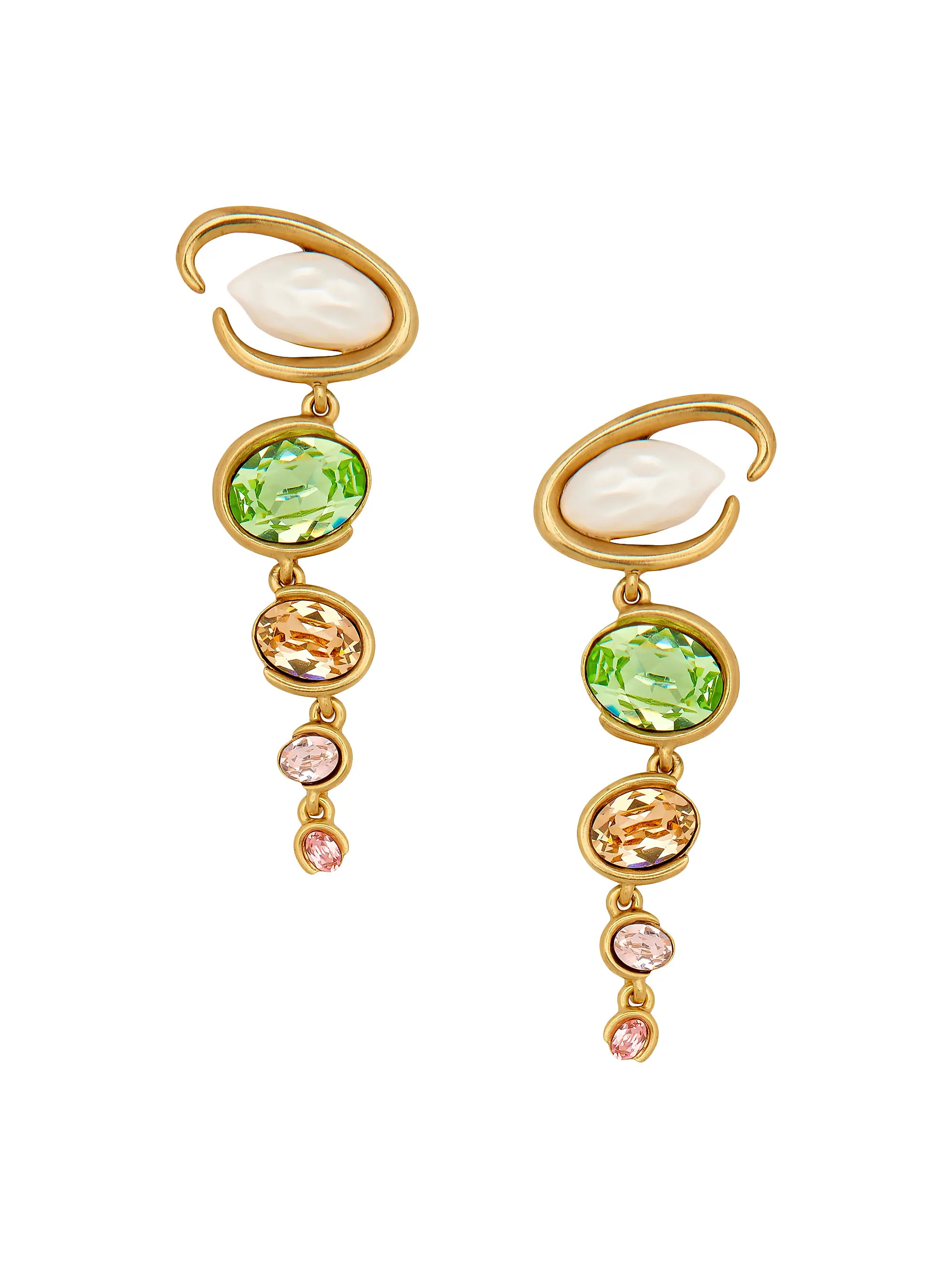 Goldtone, Glass Crystal and Imitation Pearl Clip-On Drop Earrings | Saks Fifth Avenue