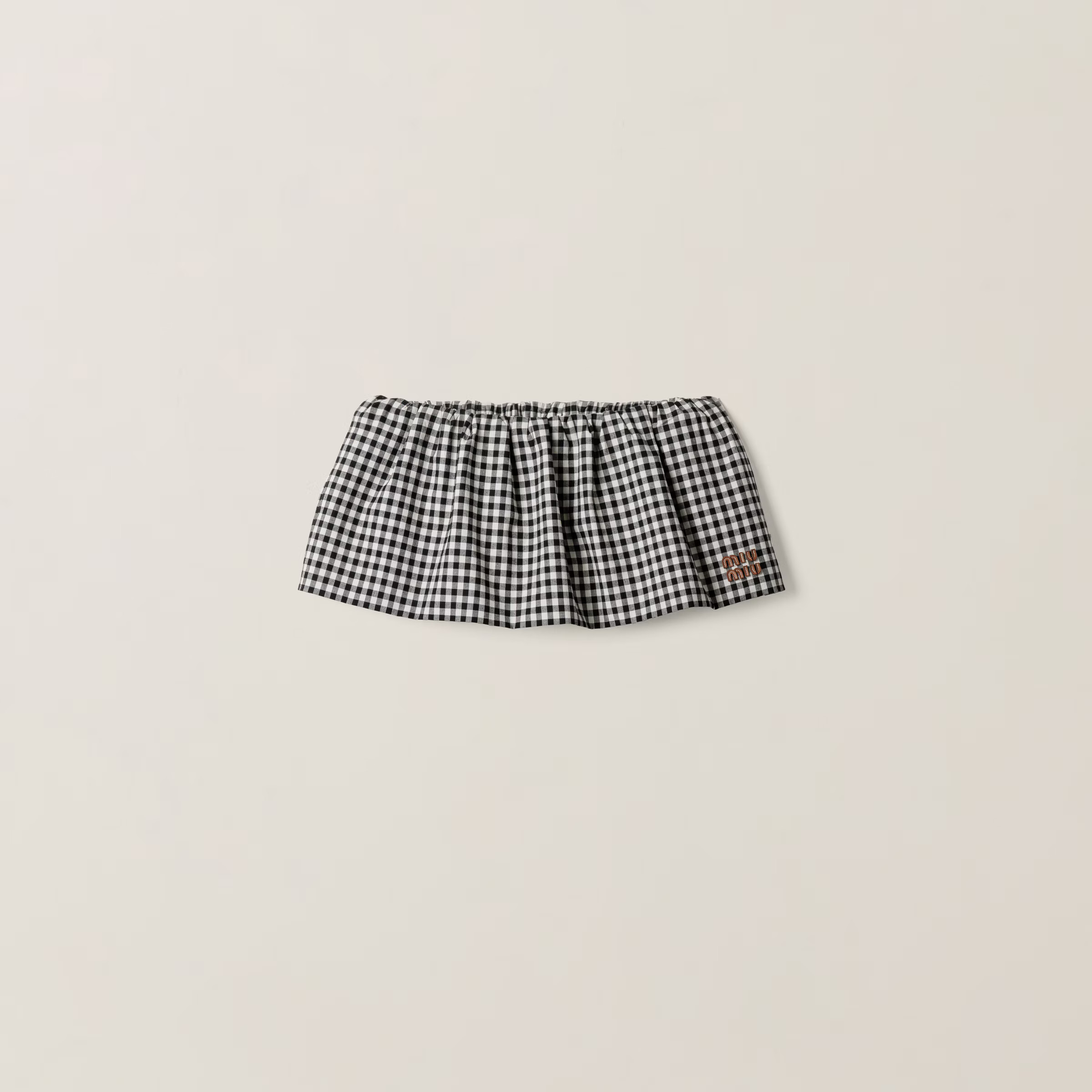 White/black Gingham Check Miniskirt | Miu Miu | Miu Miu US