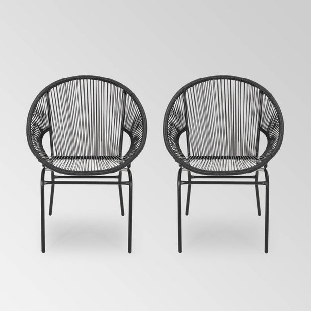Nusa 2pk Faux Rattan Patio Club Chairs - Christopher Knight Home | Target