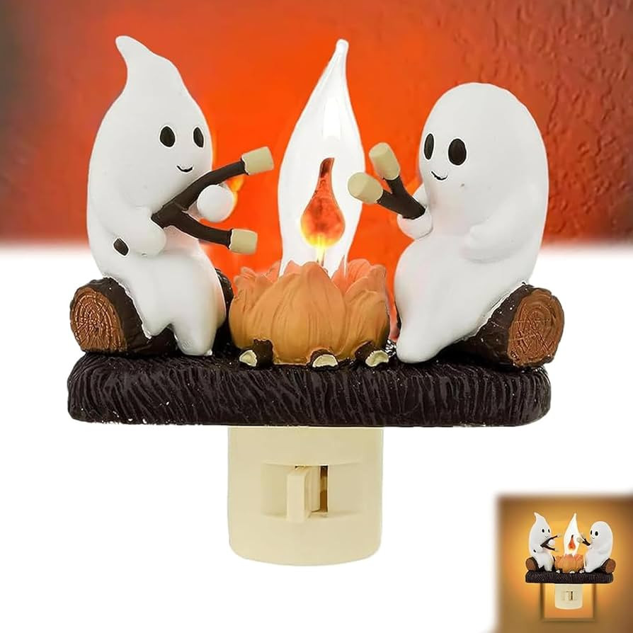 Ghost Campfire Flickering Night Light, Ghost Campfire Nightlight, Halloween Ghost Nightlight,3D S... | Amazon (US)