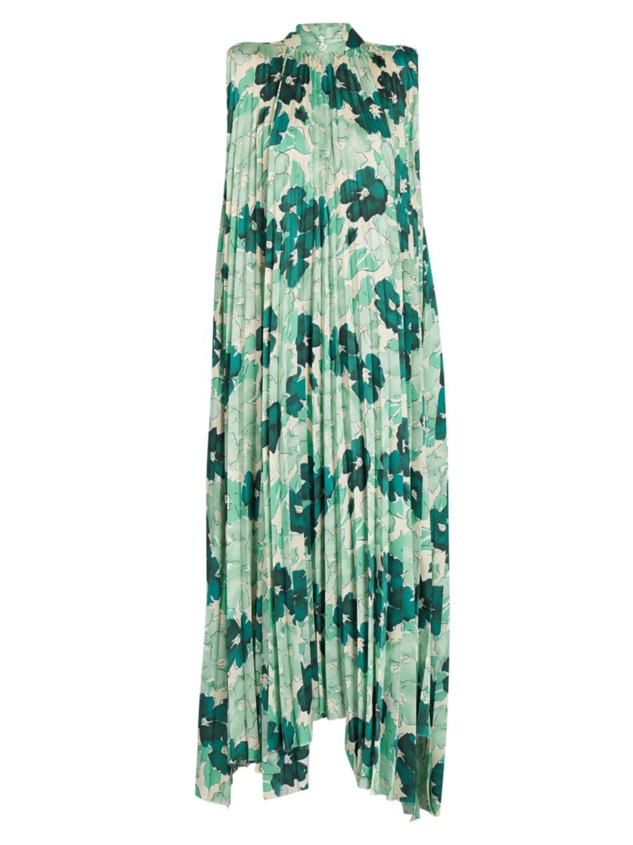 Pleated Floral Maxi Dress | Saks Fifth Avenue
