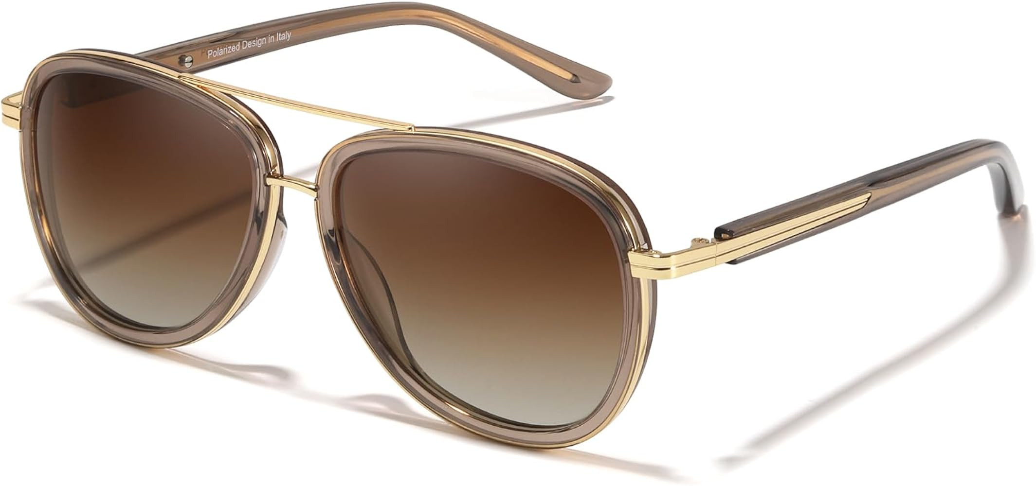 SODQW Women Aviator Sunglasses Acetate Frame Polarized UV400 Lenses | Amazon (US)