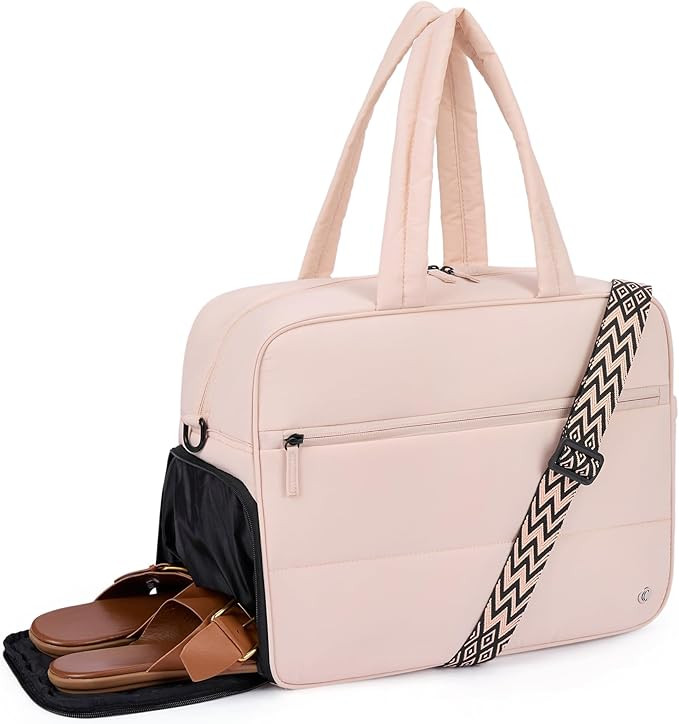 CLUCI Weekender Travel Bag for Women Puffer Tote Bag Carry On Duffle Overnight Bags with Shoe Com... | Amazon (US)