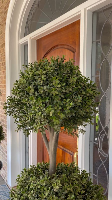 Gorgeous faux topiaries on our covered front porch! They’ve been here since 2019. Plant them in sand and they’ll never blow over! #frontporch #fauxtopiary #amazonhome 

#LTKSeasonal #LTKsalealert #LTKhome