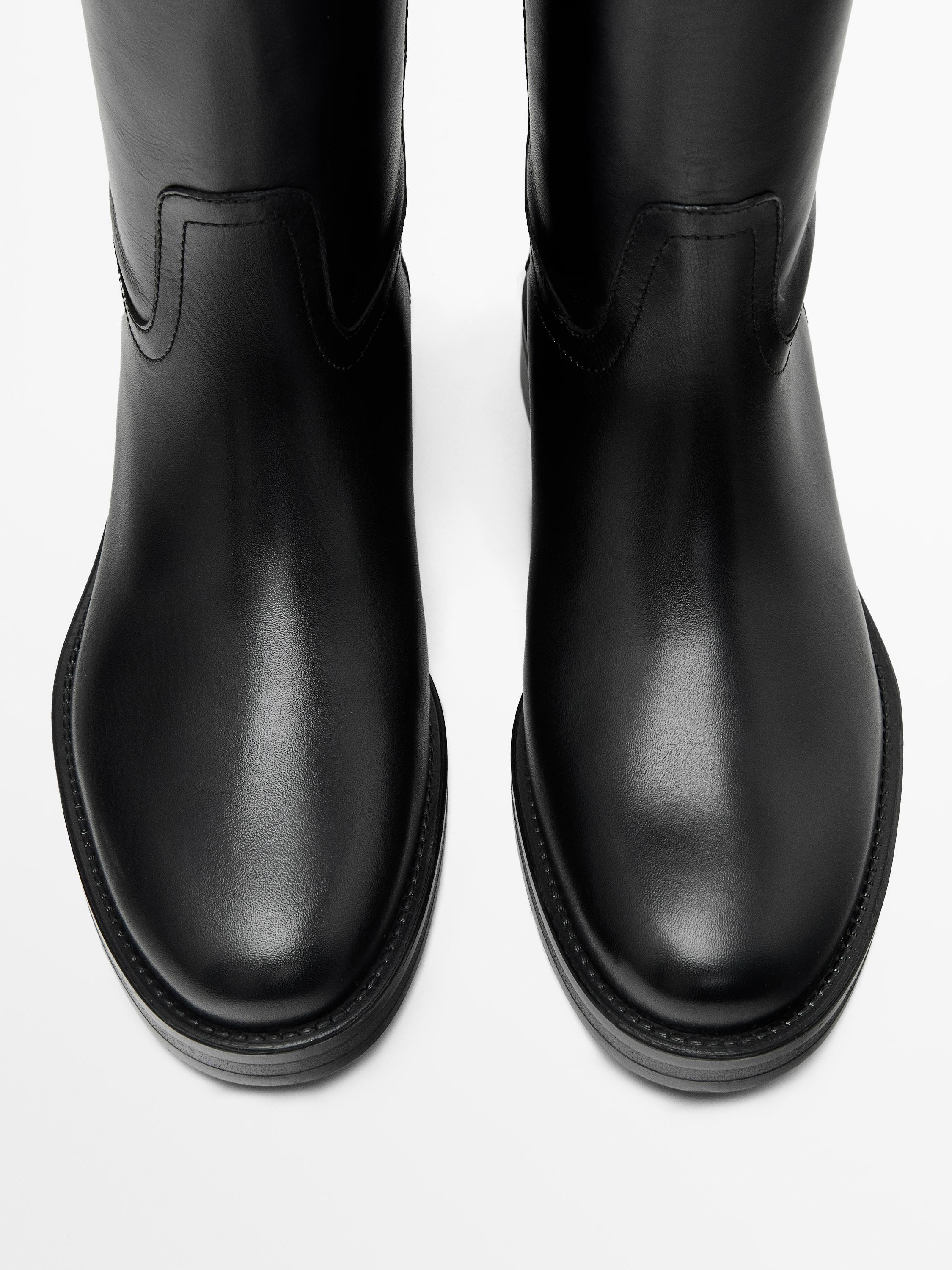Leather riding boots | Massimo Dutti UK