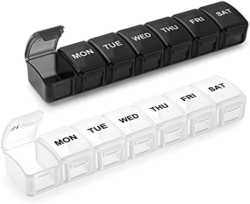 Aigret Future Small Pill Organizer 2 Times a Day, 2 Pack 7 Day Pill Box 1 Time a Day, Travel Frie... | Amazon (US)