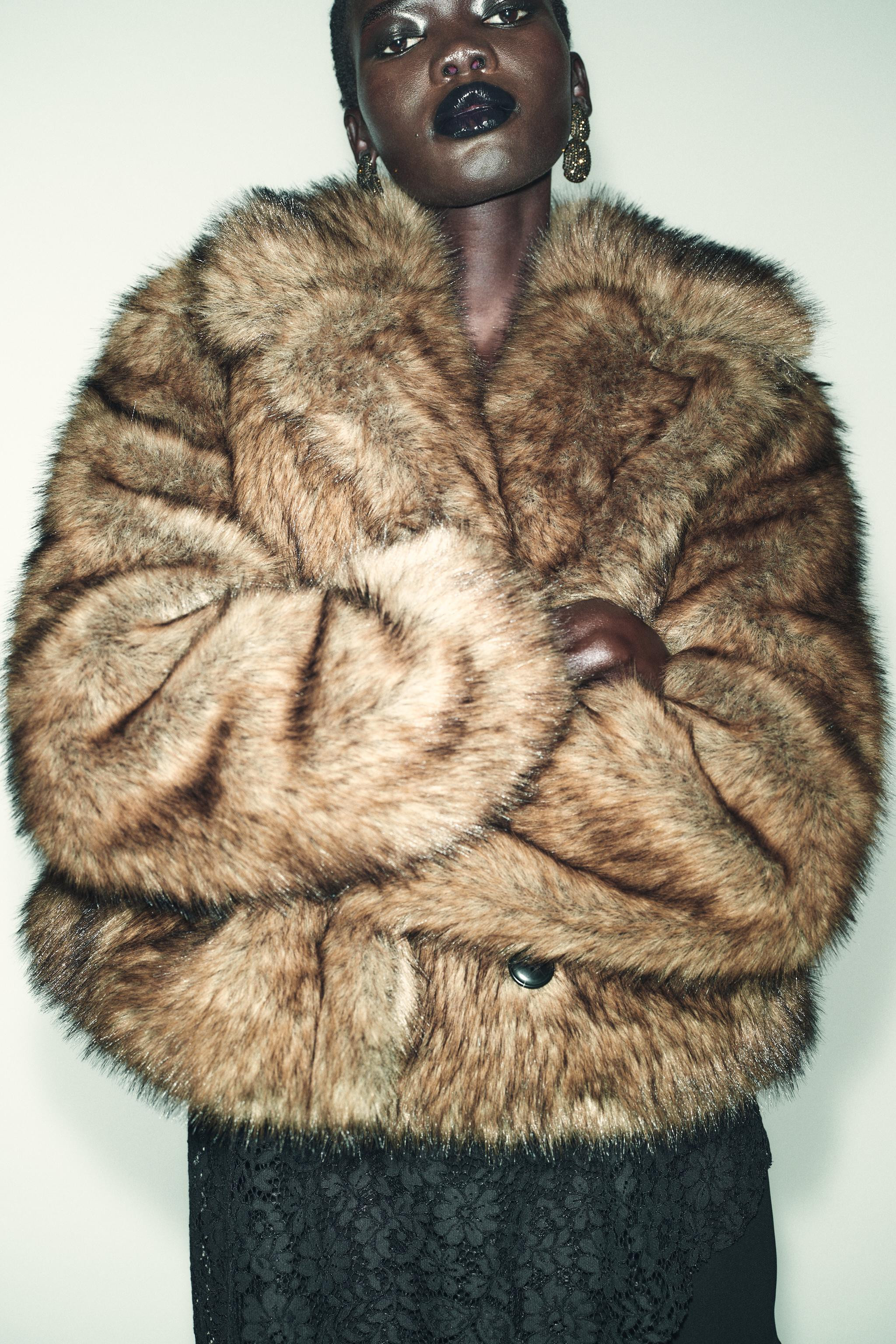 SHORT FAUX FUR COAT | Zara US