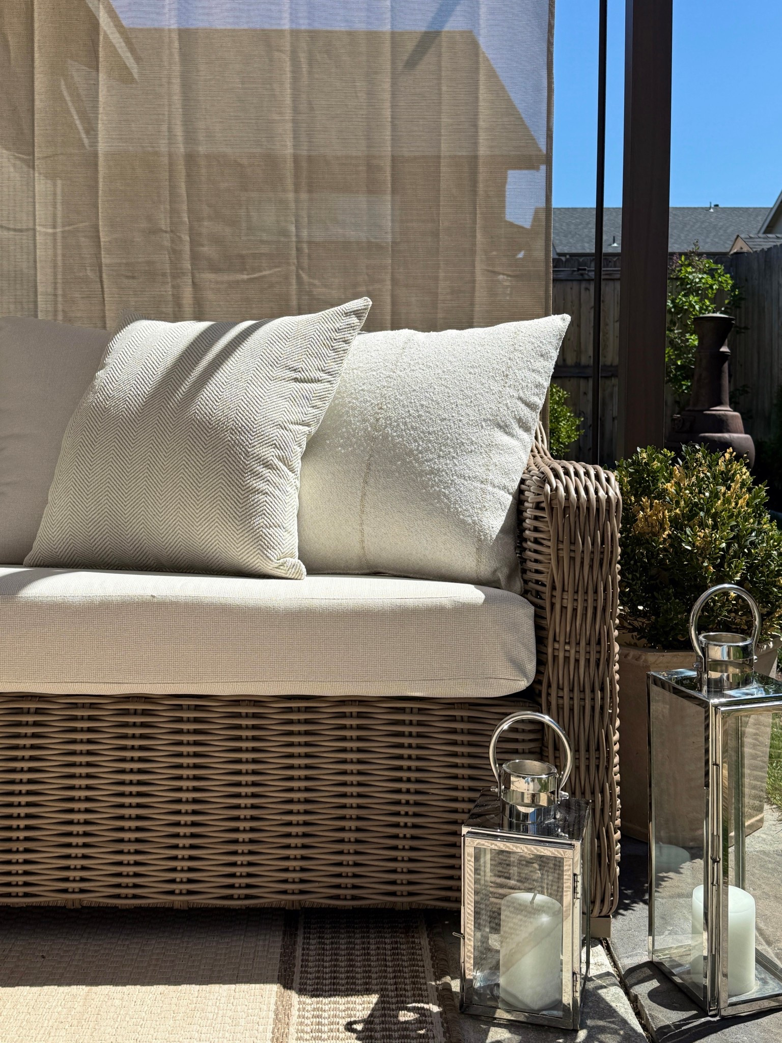 Our new outdoor sofa and pillow links! I use Hackner Home pillows in my home because the quality is 100/10. Most of their covers are double sided and they line the patterns up to match at the seams perfectly: that’s quality you can’t find in a big box store.

And they’re made to LAST. Here I used all outdoor covers with matching inserts so I can rest assured they’re safe in the elements this season.

#LTKHome #LTKSeasonal