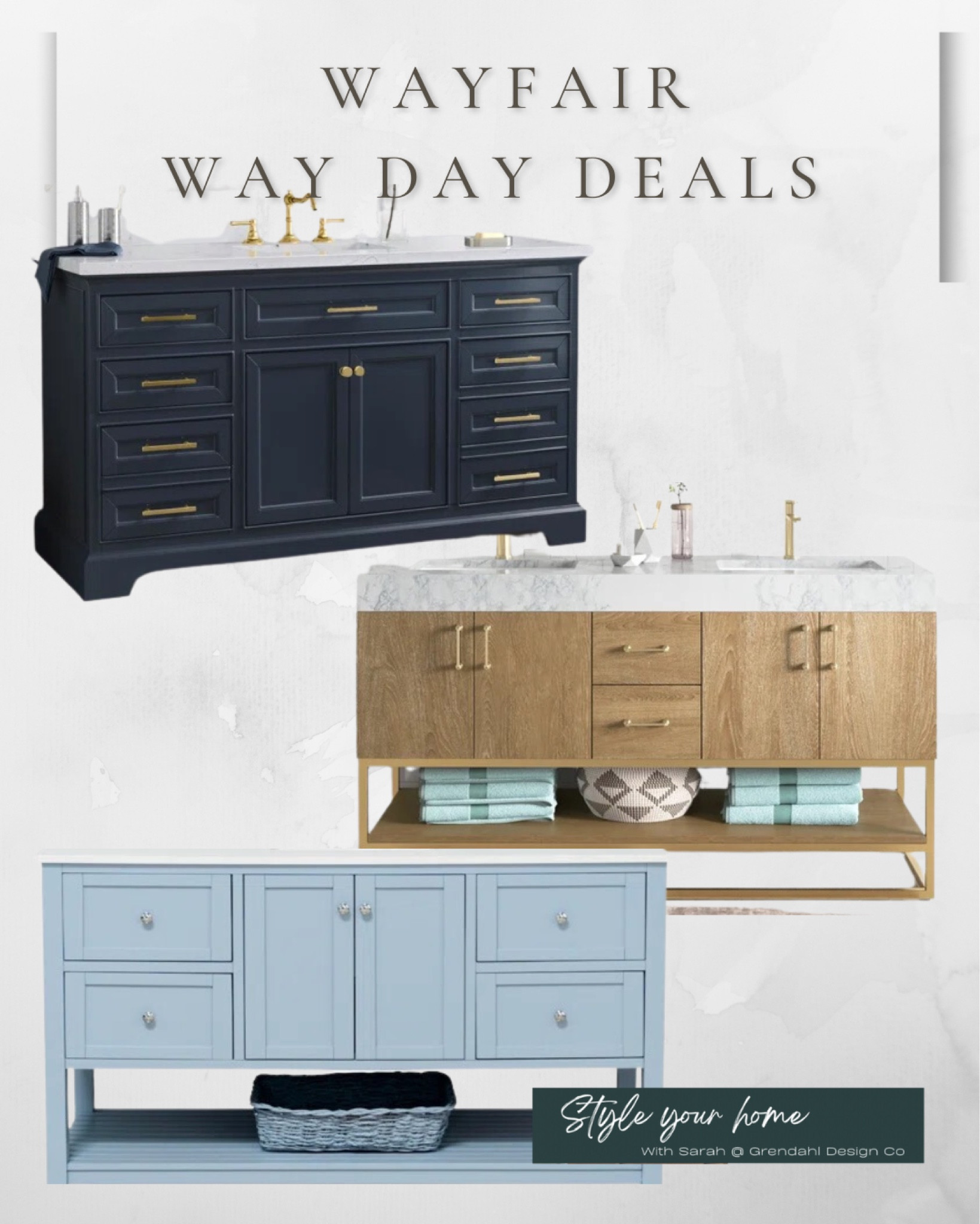 Way Day deals for home. 
Bathroom remodel. Bathroom cabinet. Vanity. Painted. Wood  

#LTKhome #LTKsalealert