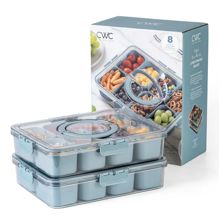 COOK WITH COLOR Snackle Box for Kids Lunch Box and Snack Container, Blue, 2-Pack | Walmart (US)