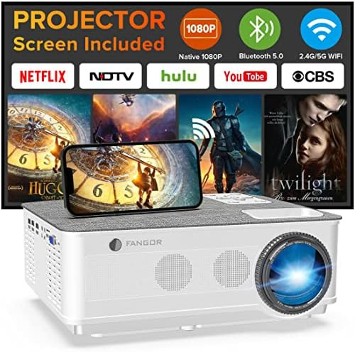 Native 1080P Projector 5G WiFi and Bluetooth, FANGOR 8500L Outdoor Projector 4K Support, Home Movie  | Amazon (US)