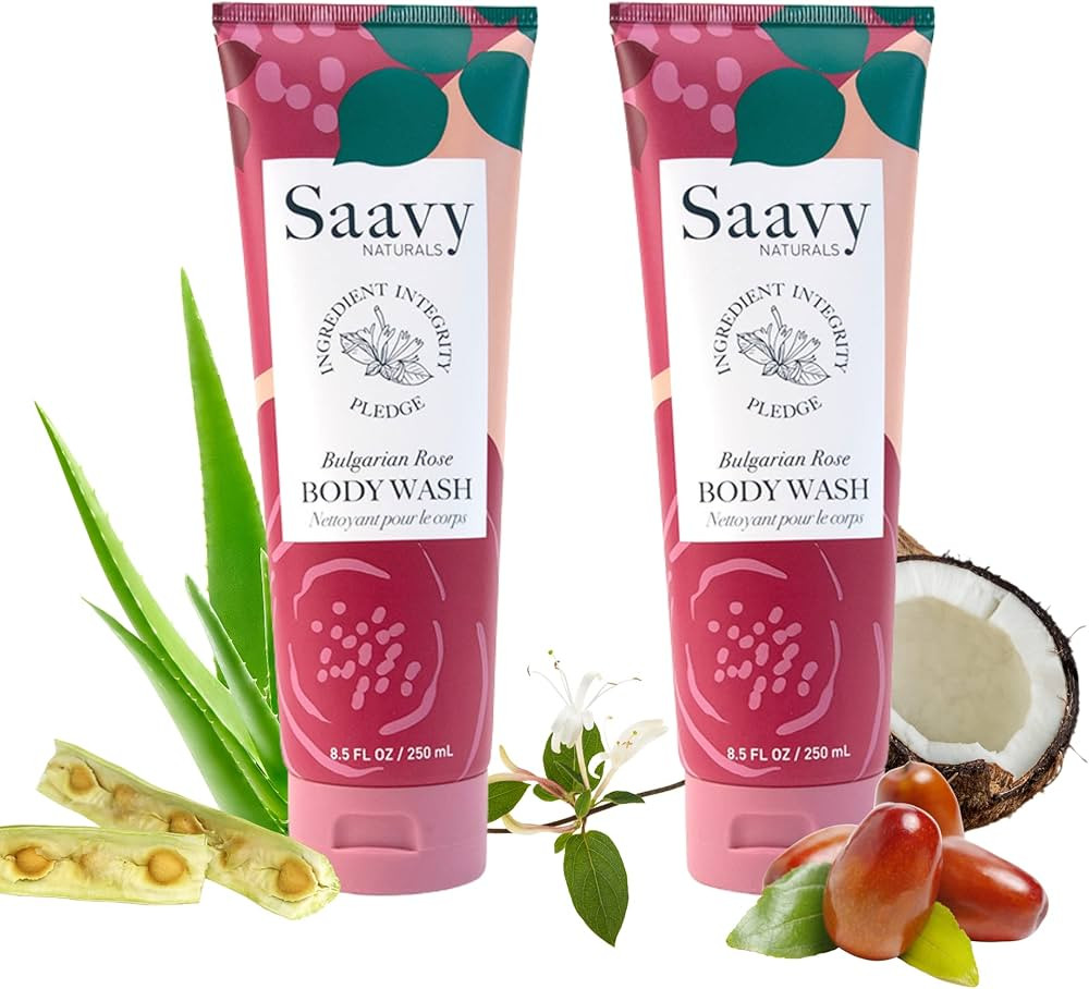 Saavy Naturals Bulgarian Rose Body Wash, Moisturizing Shower Gel for Men & Women, Vegan Formula w... | Amazon (US)