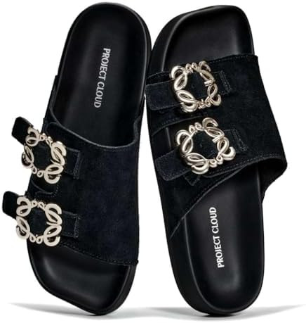 Project Cloud 100% Genuine Leather Womens Sandals Dressy - Lightweight & Non-Slip Women's Flats S... | Amazon (US)